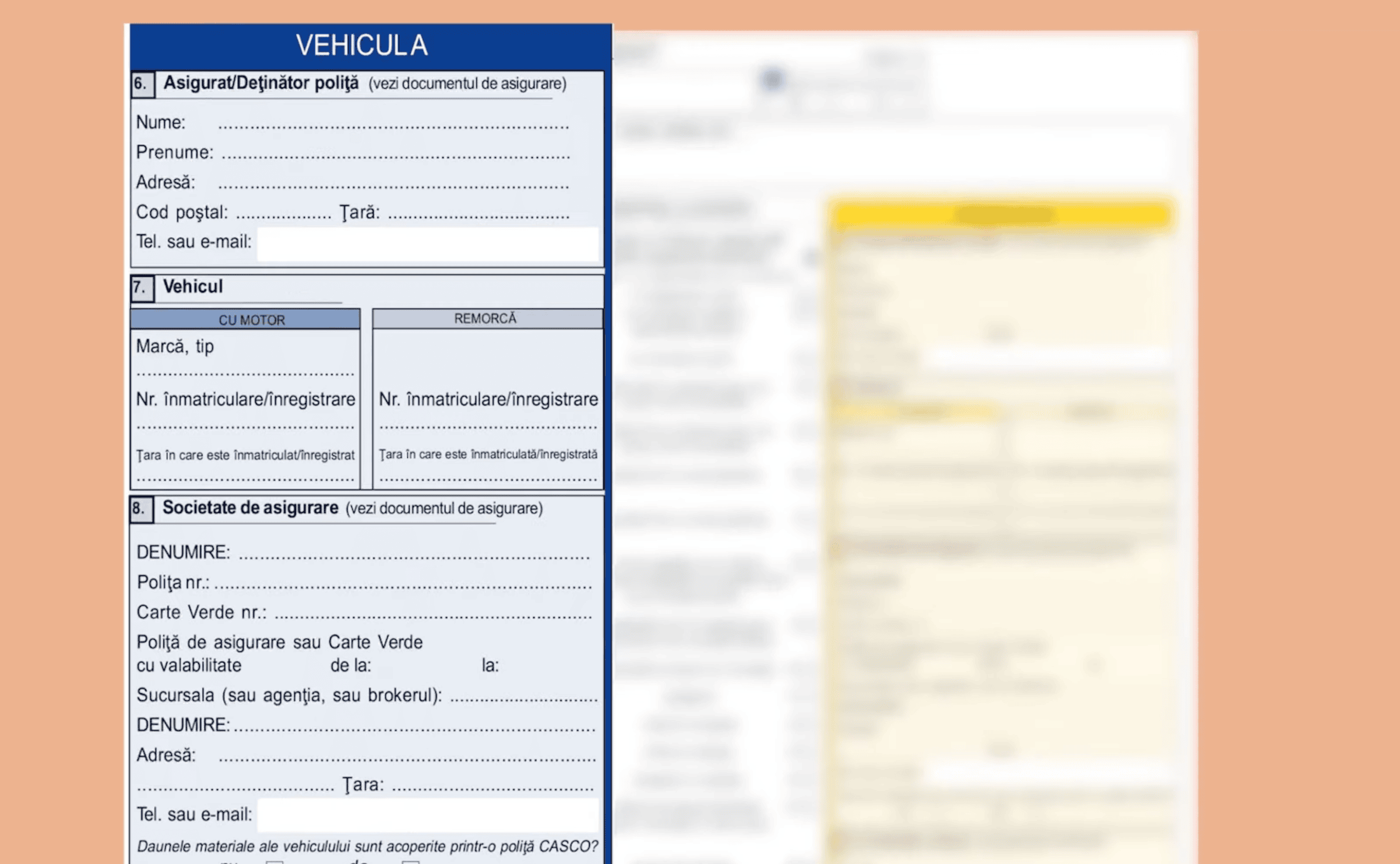 Cum se completeaza formularul de constatare amiabila in format autocopiant?