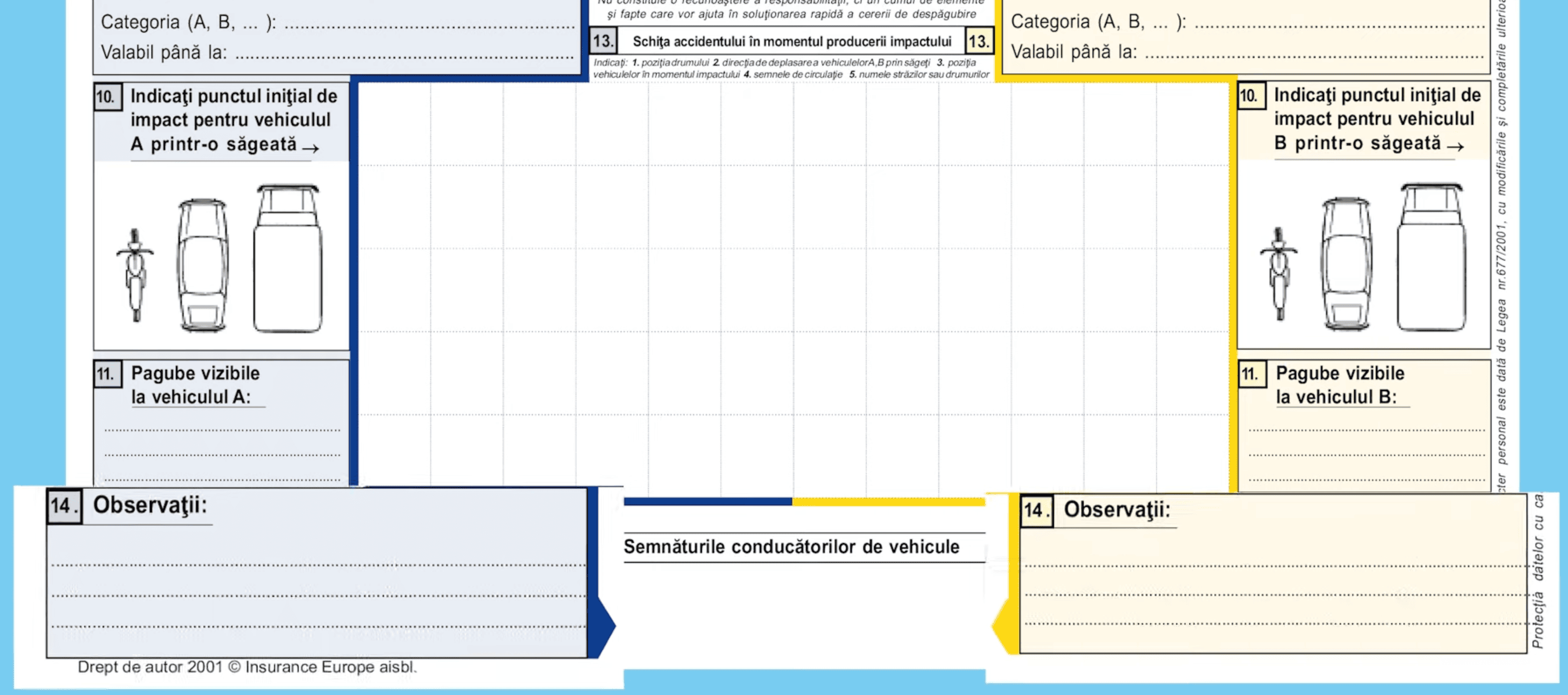 Cum se completeaza formularul de constatare amiabila in format autocopiant?